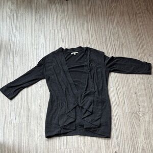 Bordeaux Charcoal Open-Front Cardigan